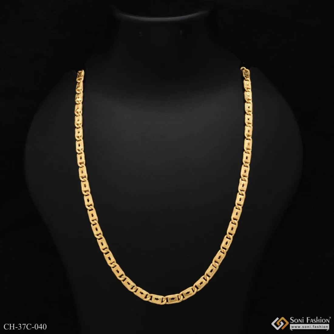 1 Gram Gold Plated Arrow Nawabi Best Quality Elegant Design Chain - Style C040