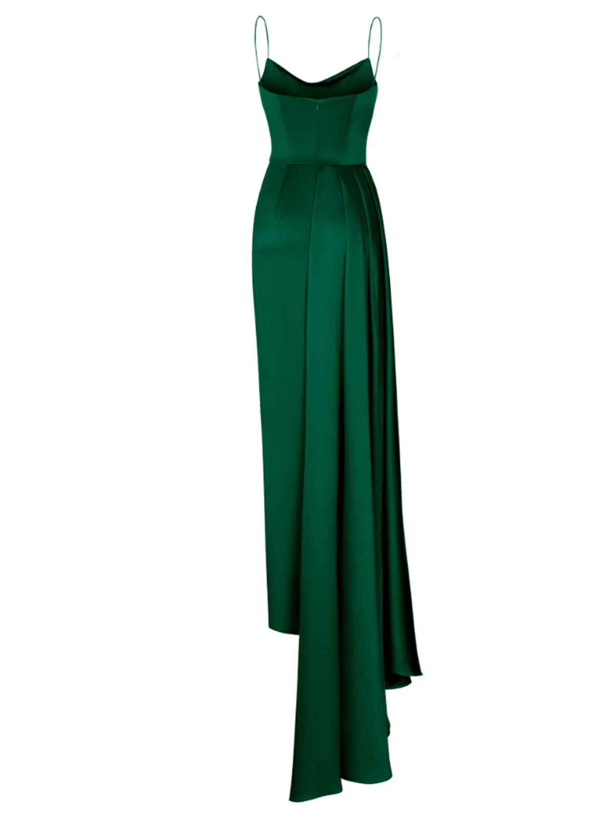 1930s Spaghetti Strap Solid Long Slit Dress