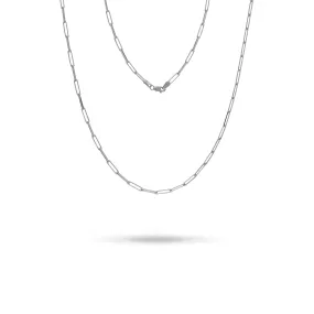 2.7mm Paperclip Chain in White Gold