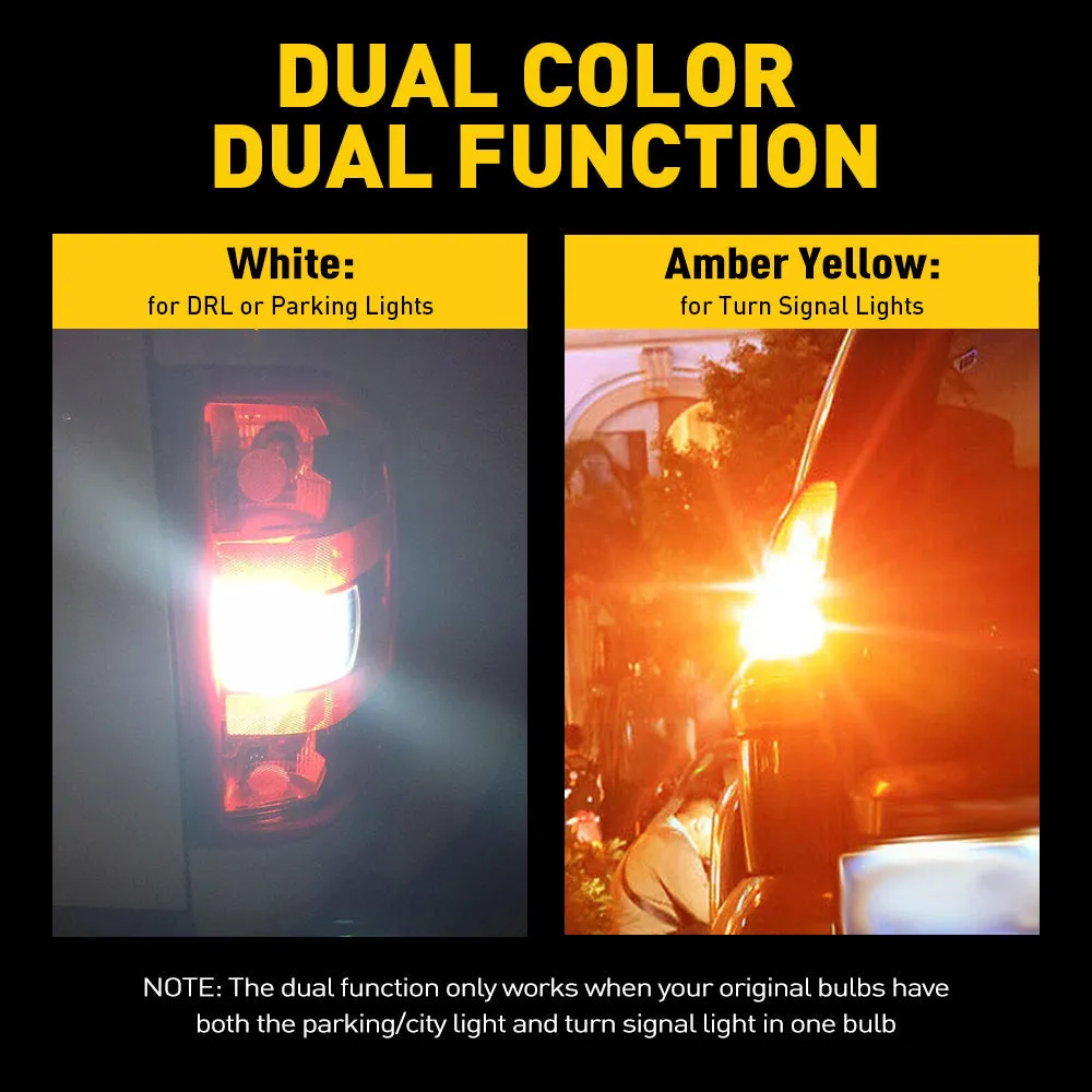 3157 Switchback LED Turn Signal Light Dual Color CANBUS Error Free Anti Hyper Flash Blinker Bulb