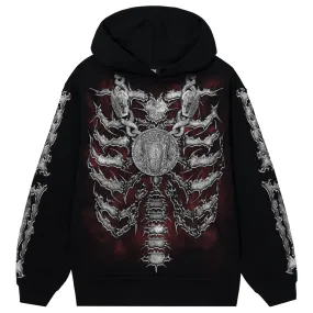 38 RIBCAGE HOODIE BLACK (38-Ribcage-Hoodie-Black)