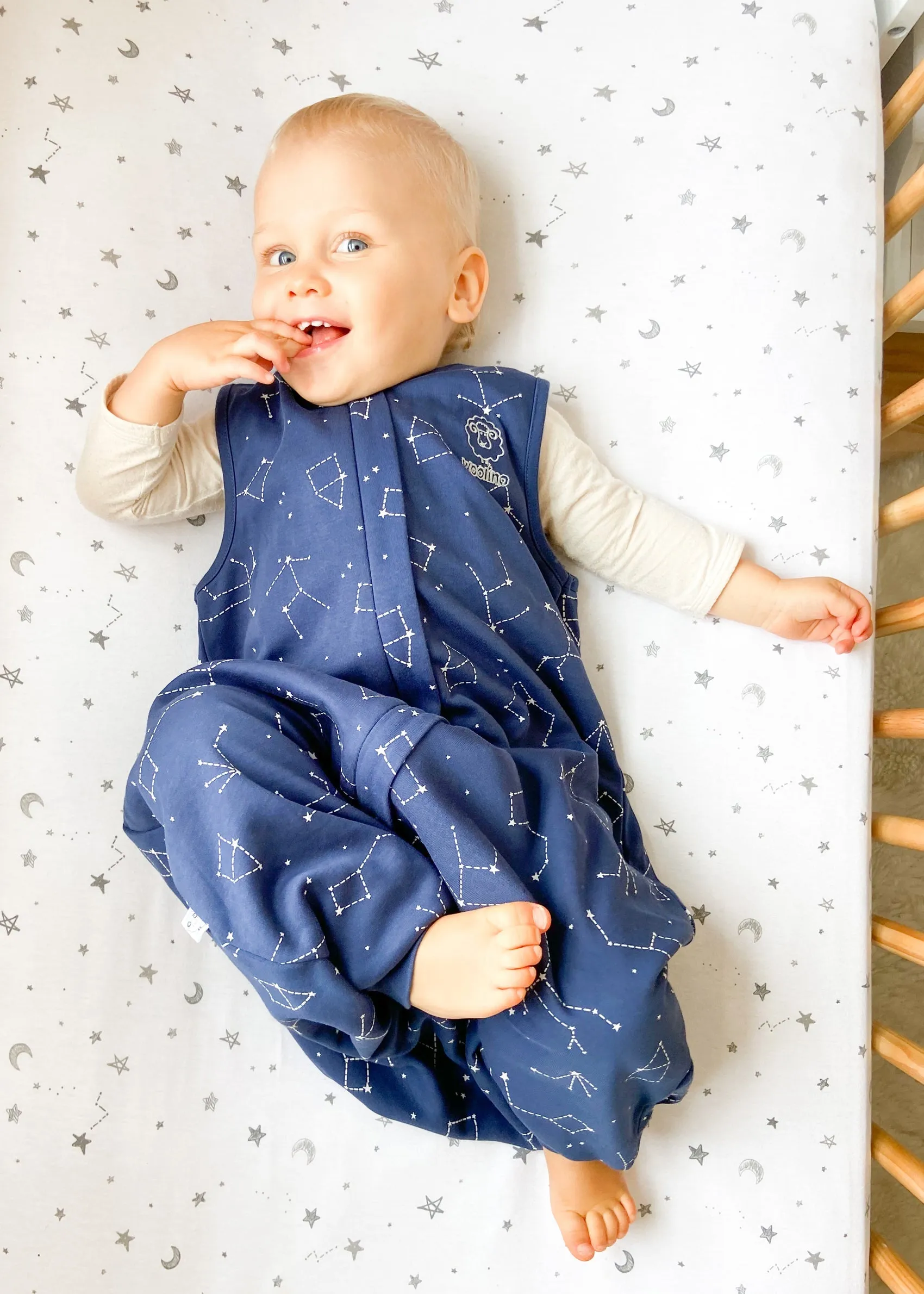 4 Season® Baby Sleep Bag with Feet, Merino Wool & Organic Cotton, Night Sky™