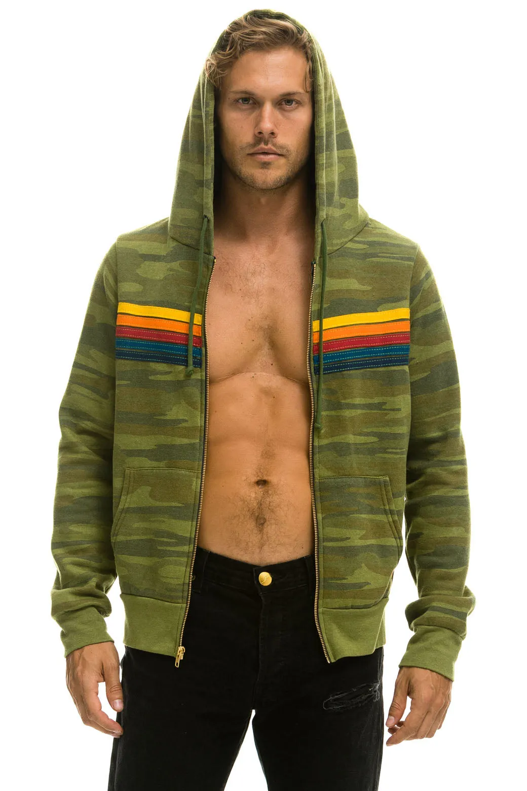 5 STRIPE HOODIE - CAMO