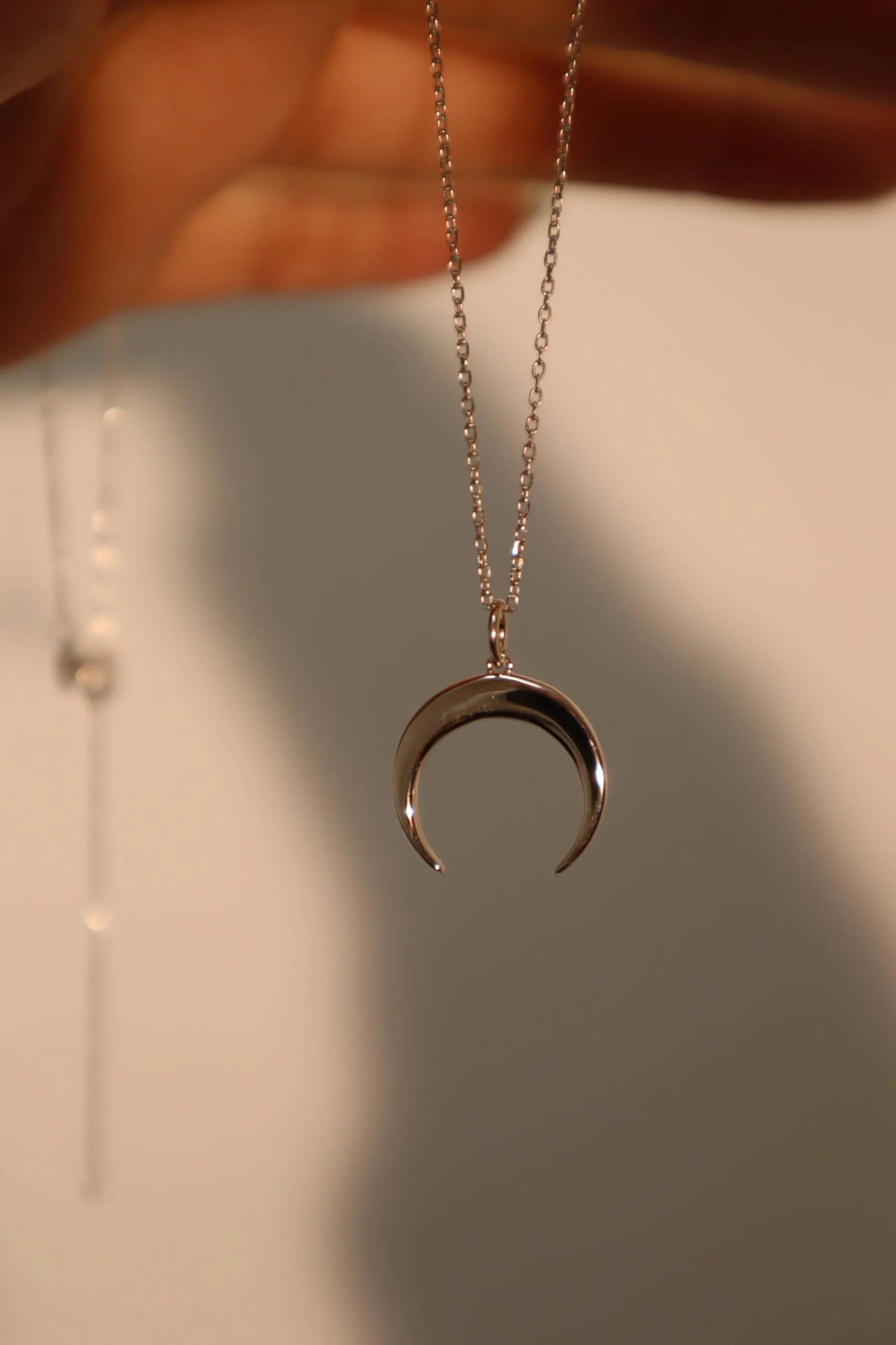 925 Sterling Silver Moon Pendant Necklace