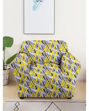 Abstract Print Single Seater Polyester Sofa Cover | 35 x 55 inches