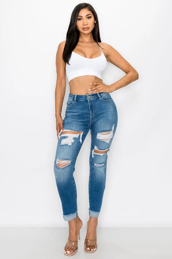 Amanda - High rise Destructed Relaxed Fit