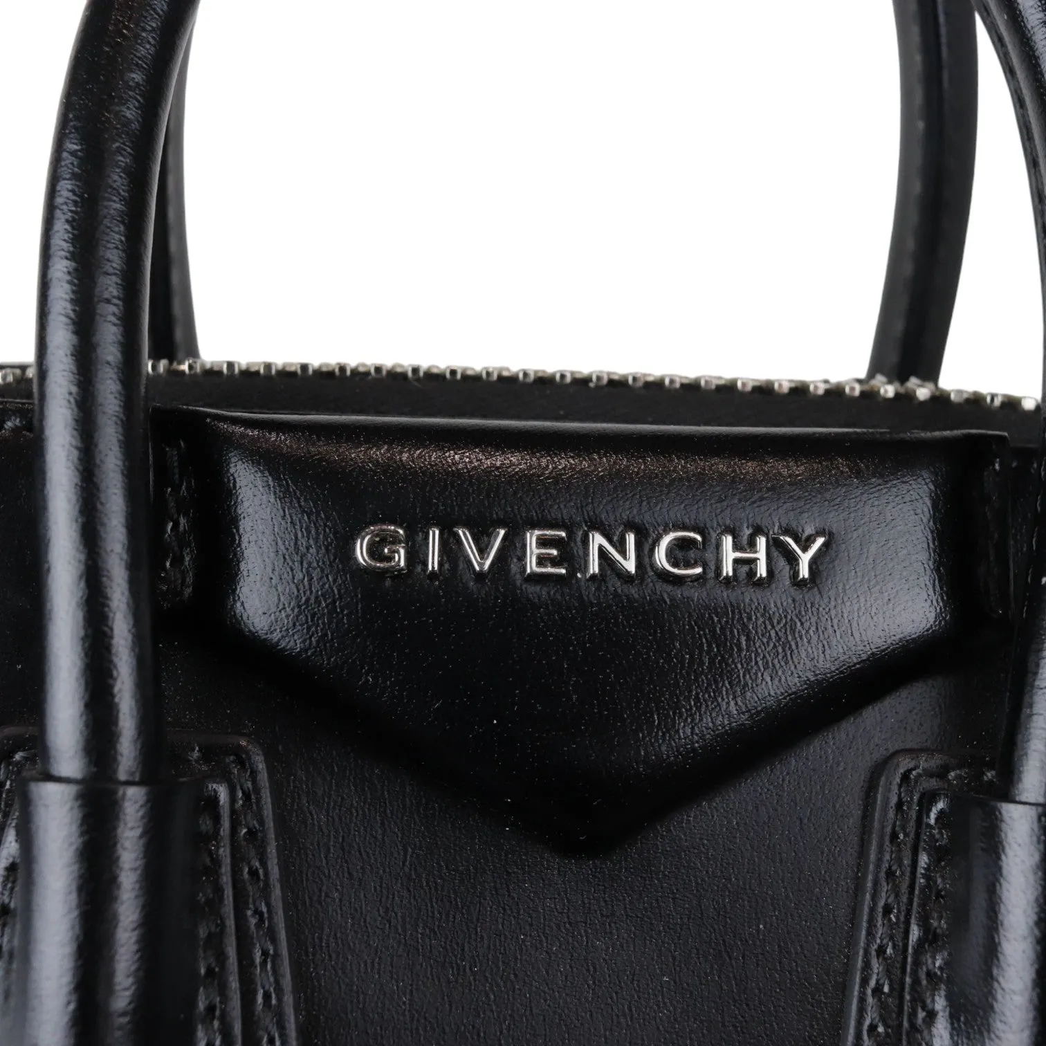 Antigona Mini Shiny Calfskin Black SHW