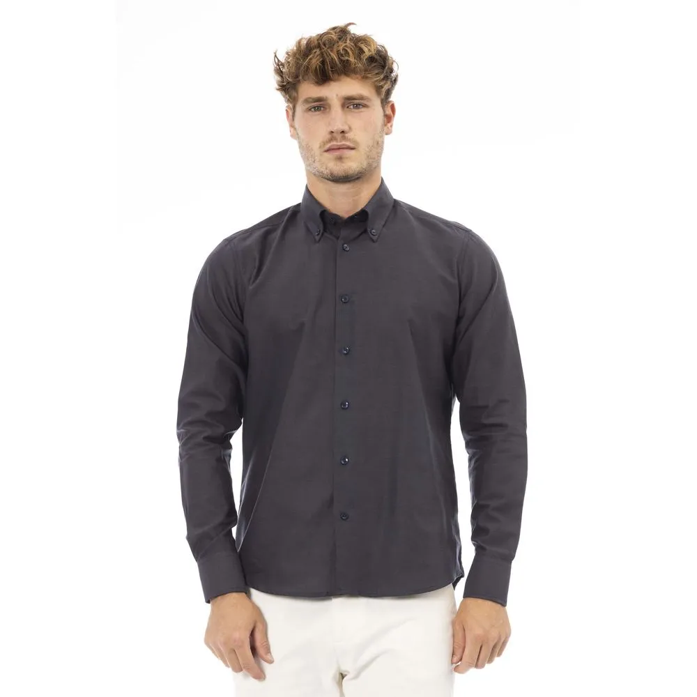 Baldinini Trend Gray Cotton Mens Shirt