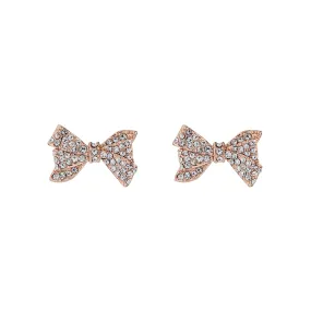 Barseta Crystal Bow Stud Earring Rose Gold