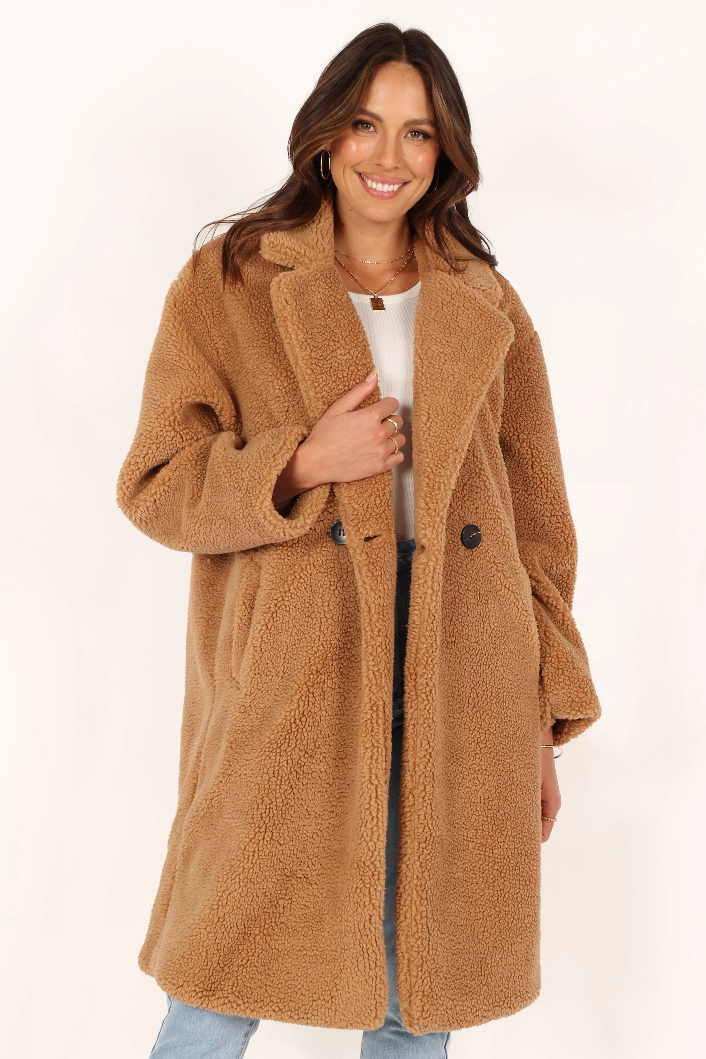 Beatrice Faux Fur Coat - Camel