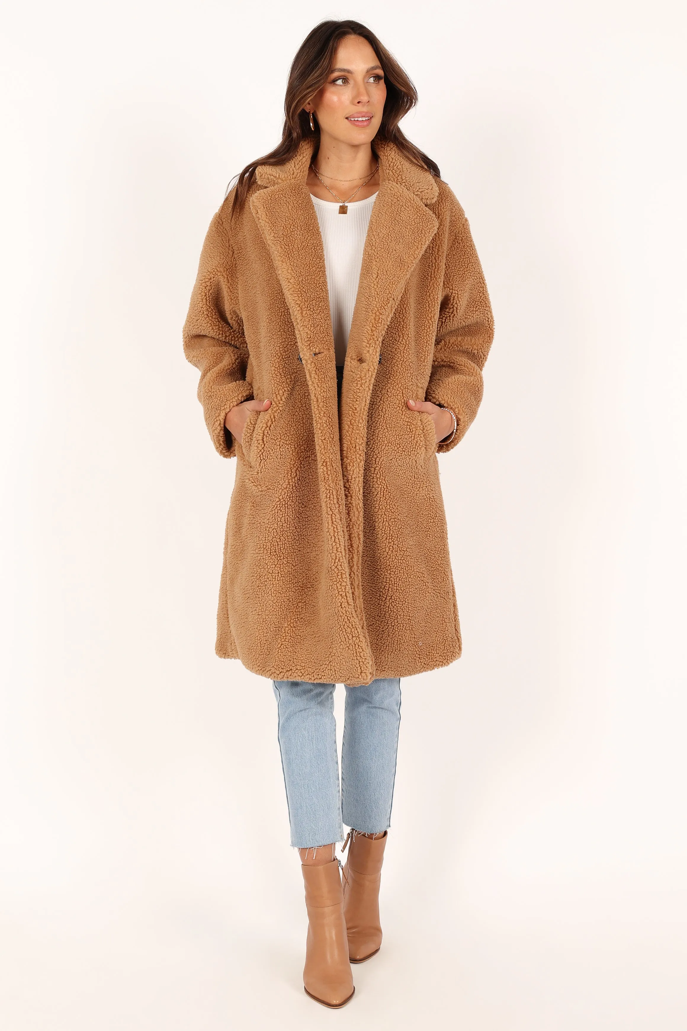 Beatrice Faux Fur Coat - Camel