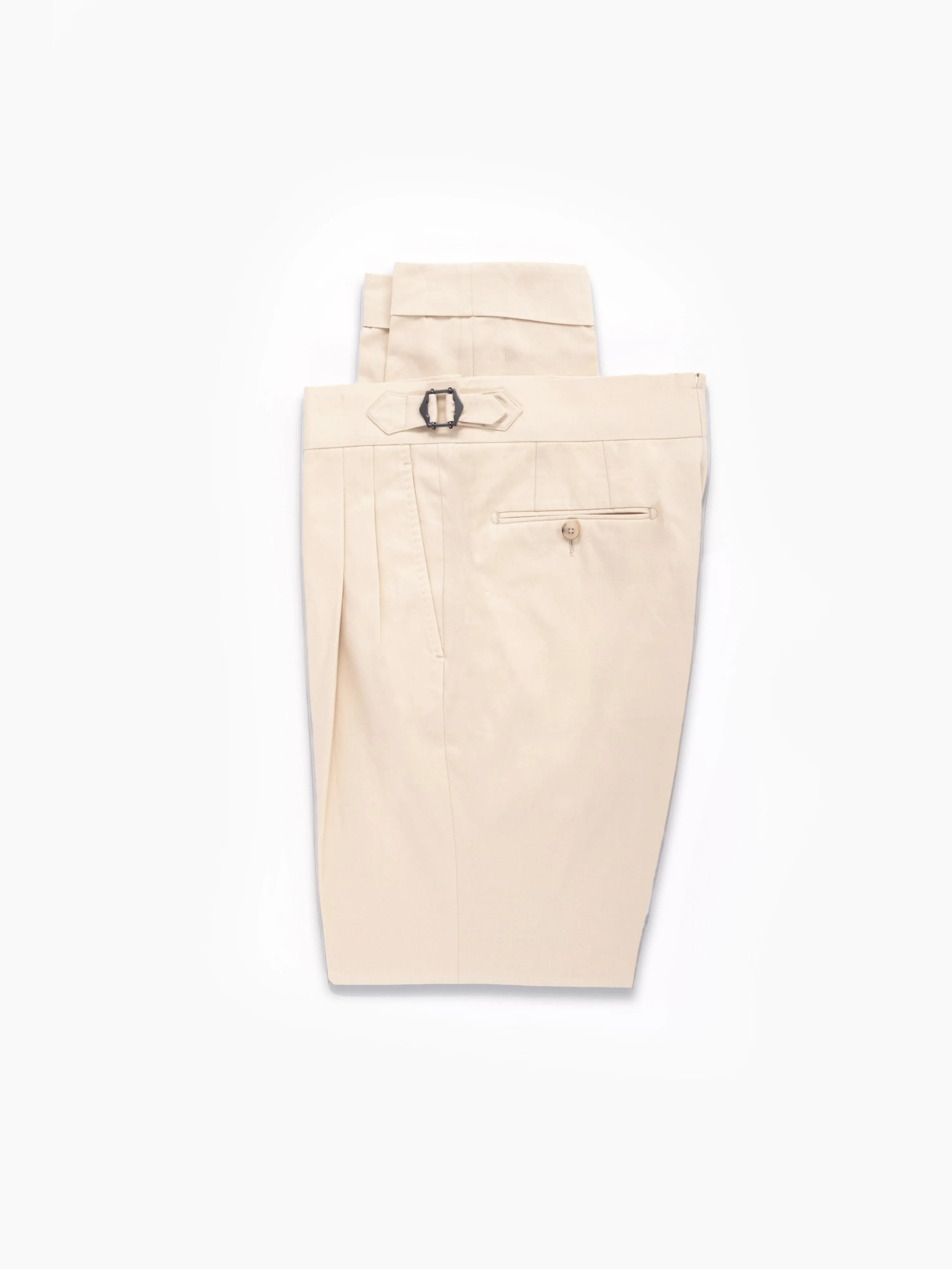 Beige Cotton Gurkha Trousers