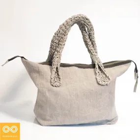 Bespoke Handmade 100% Organic French Linen Handbag (CLAREMONT)