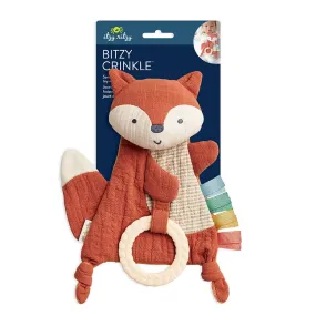 Bitzy Crinkle™ Sensory Toy & Teether: Fox