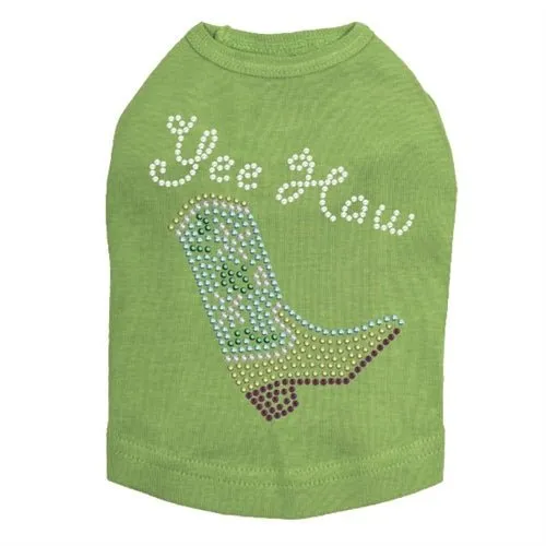 Boot (Green & Turquoise with Yee Haw) - Dog Tank-Many Colors