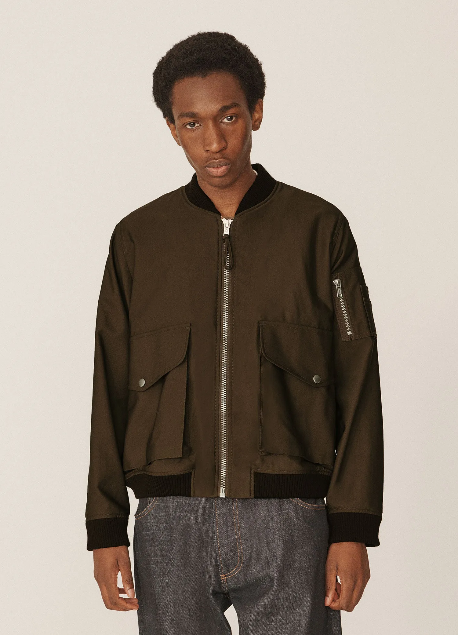 Bros Reverse Moleskin Bomber Jacket