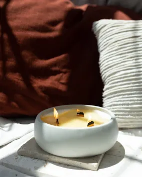 But First Sleep Coconut Soy Candle - Concrete Wooden Wick Vessel