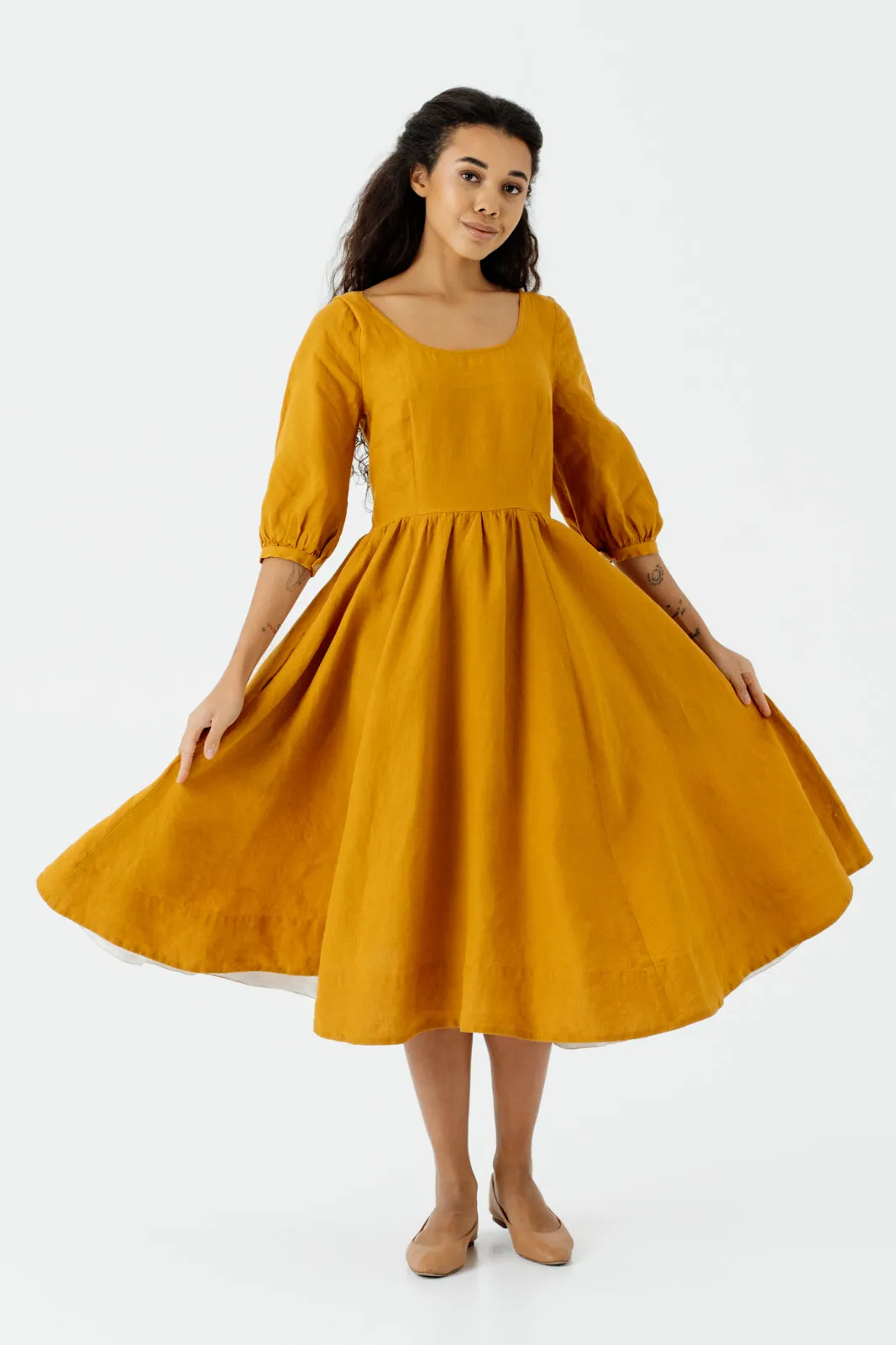 Carmen Dress, 3/4 Sleeve