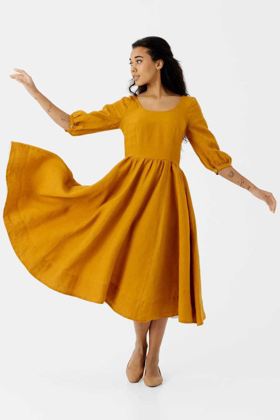 Carmen Dress, 3/4 Sleeve