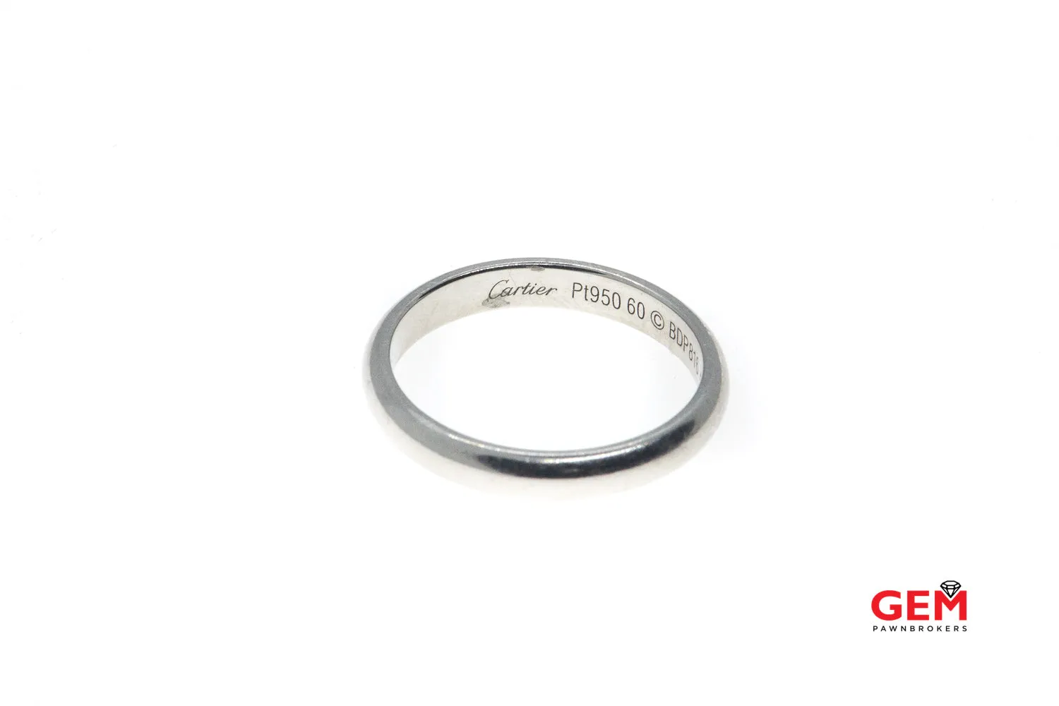 Cartier Solid Platinum Wedding Band Size 9