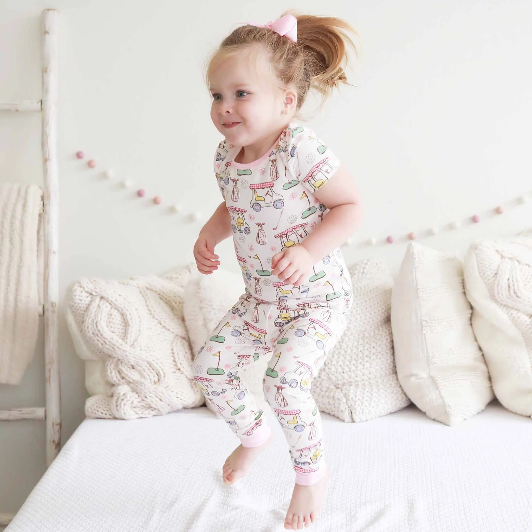 Country Club Cuties Two Piece Pajama Set | Pink