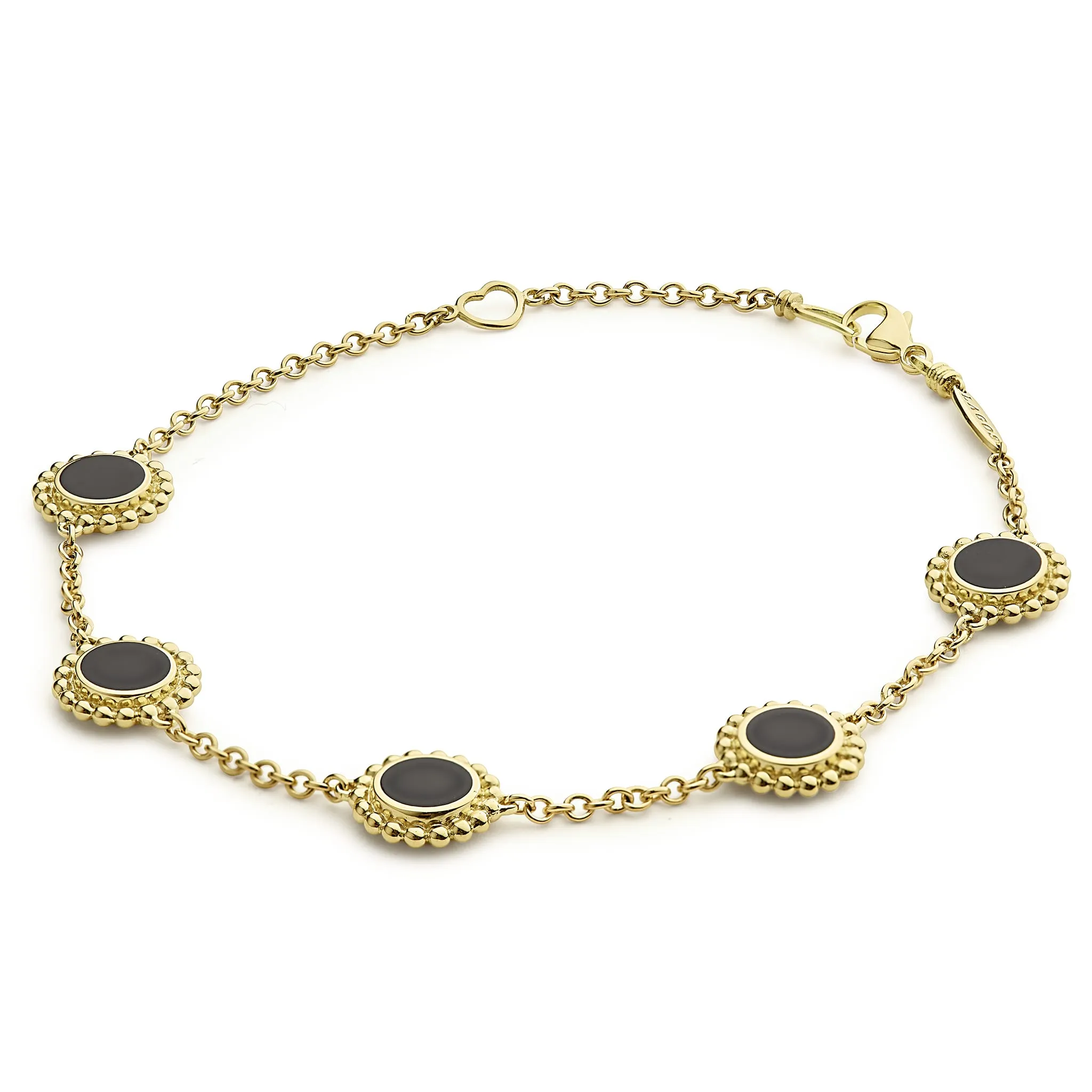 Covet Five Station Round Onyx Bracelet