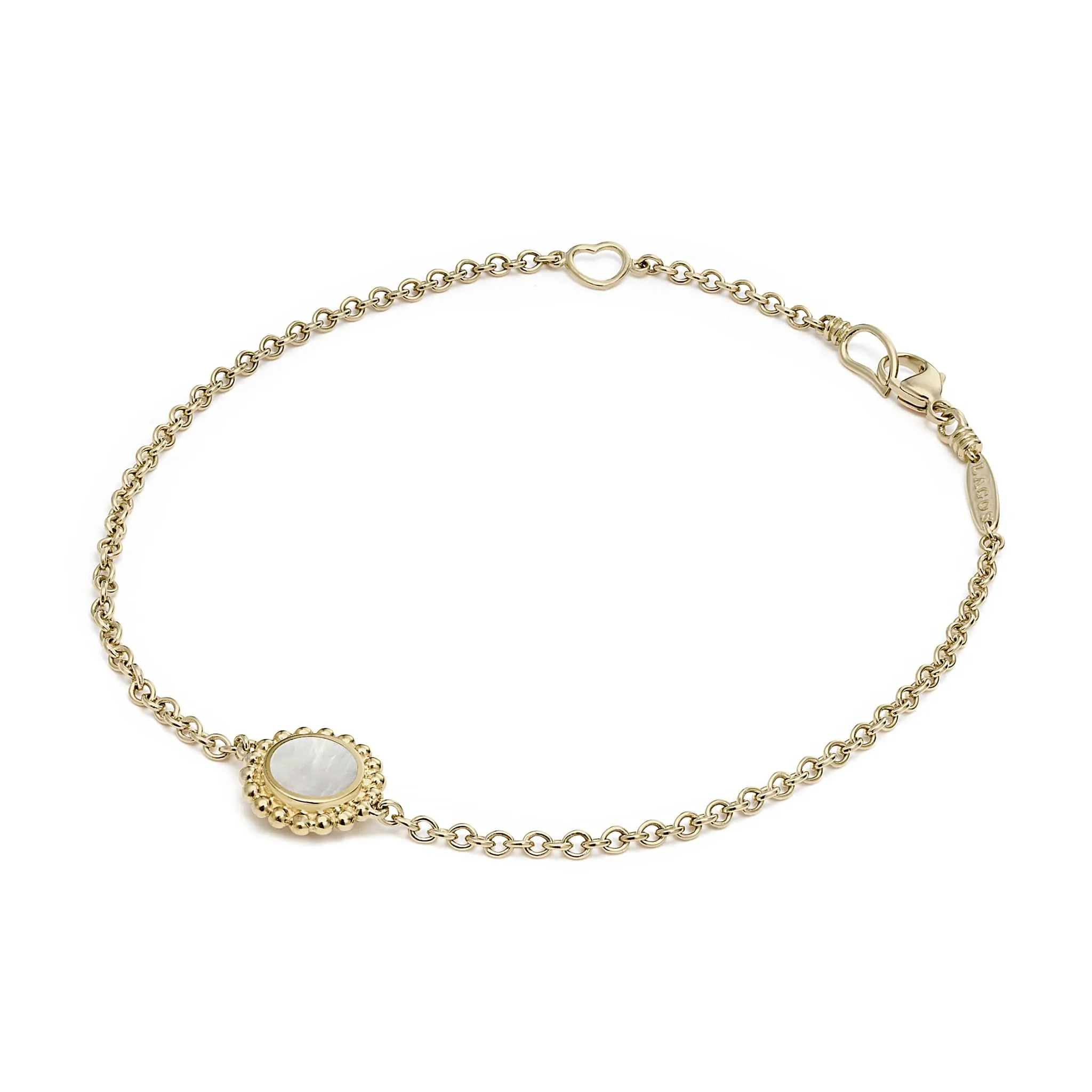 Covet Single Station Round Mother of Pearl Bracelet