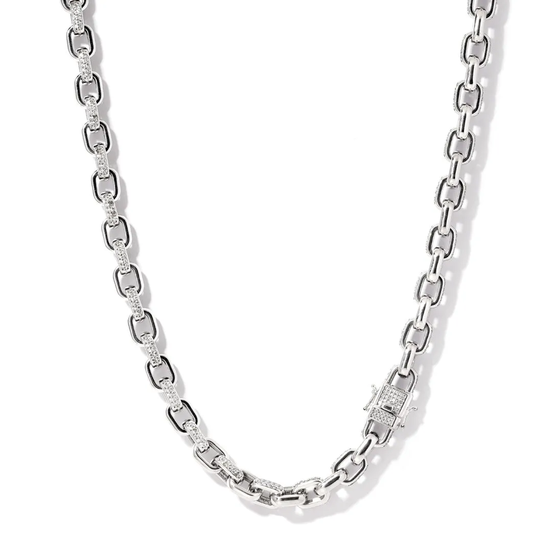 Diamond Box Chain - White Gold