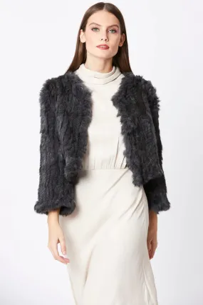 Grey Coney Fur Jacket