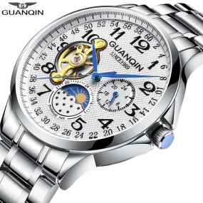 GUANQIN 2019 men's watches top brand luxury business Automatic clock Tourbillon waterproof Mechanical watch relogio masculino