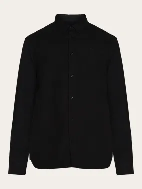 HARALD small owl oxford regular fit shirt - GOTS/Vegan - Black Jet