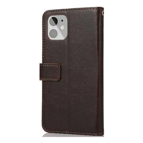 Indy Series Brown Leather Wallet Case - iPhone 12 mini