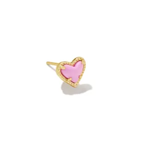 Kendra Scott Mini Ari Heart Single Stud Earring - Gold Fuchsia Magnesite