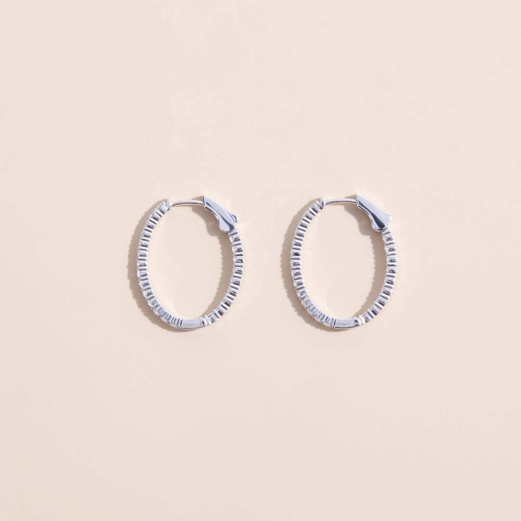 Lab Grown Diamond Oval Hoop Earring, Lucy - 1.65 mm