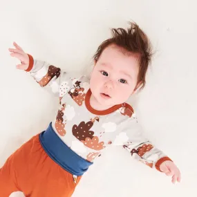 Long-sleeve baby body "Yo-yo/Rust"