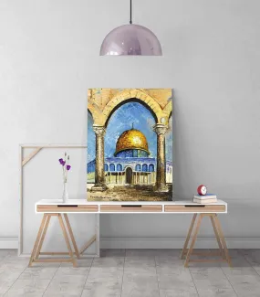 Masjid Al Aqsa (The Dome of the Rock) - Modern Islamic Wall Art Canvas Printing