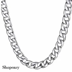 Men's Chain Necklace Cuban Chain Hyperbole Fashion Hip Hop Stainless Steel-7mm