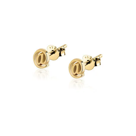 Mini Gold Hashtag Earrings