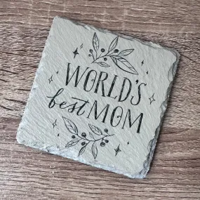 Mothers Day Slate Coasters - World's Best Mom