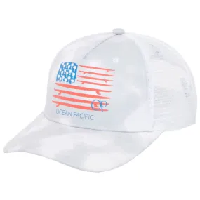 Ocean Pacific - 5 Panel Trucker Hat with American Flag