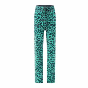 Oslo Knitted Trouser in Green Leopard