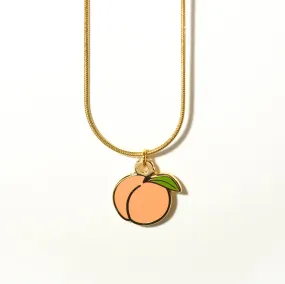 Peach Booty Charm Necklace