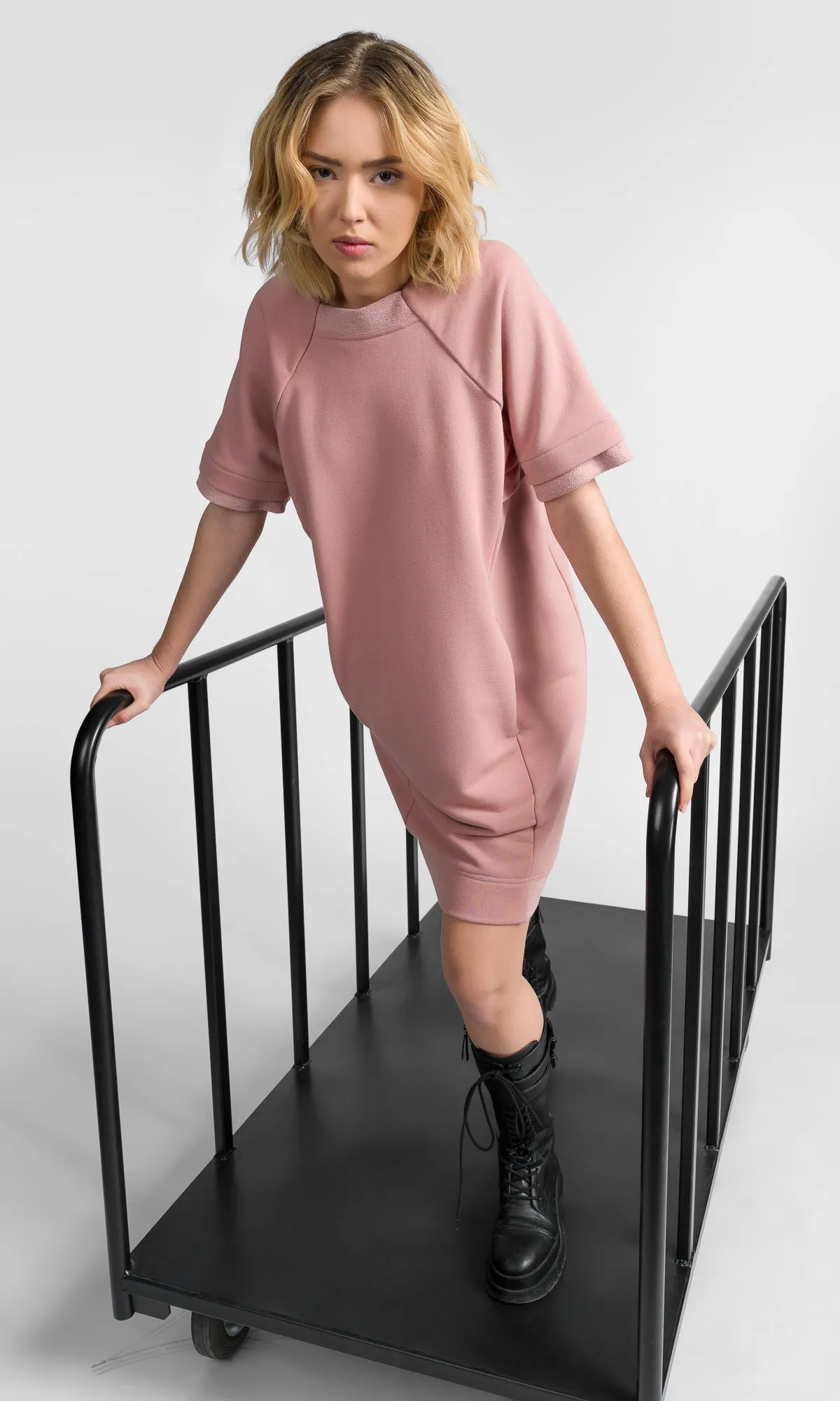 Short Sleeved Sweatshirt Dress