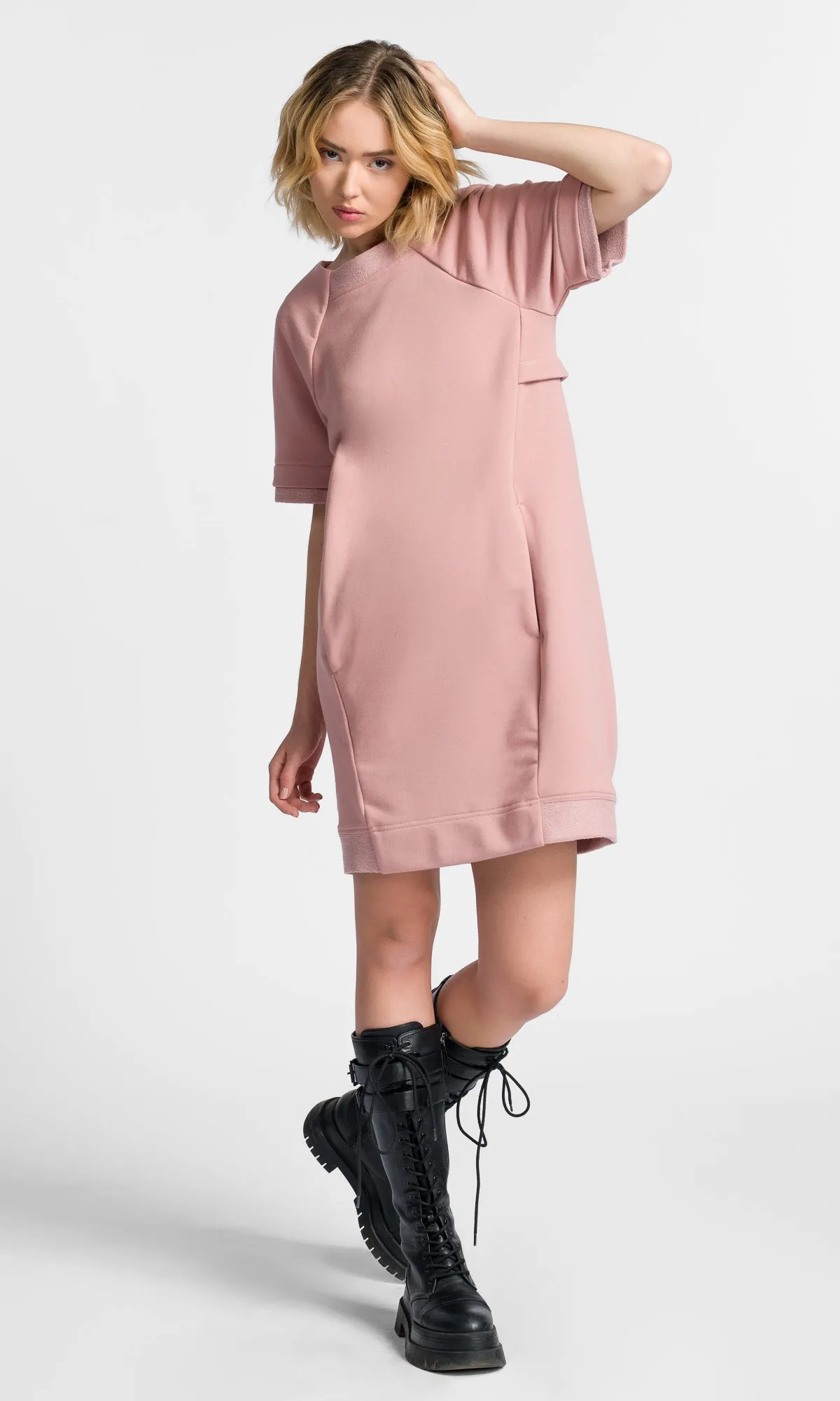 Short Sleeved Sweatshirt Dress