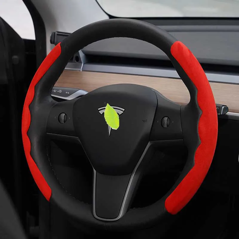 TAPTES® Alcantara Steering Wheel Cover for Tesla Model 3 Model Y