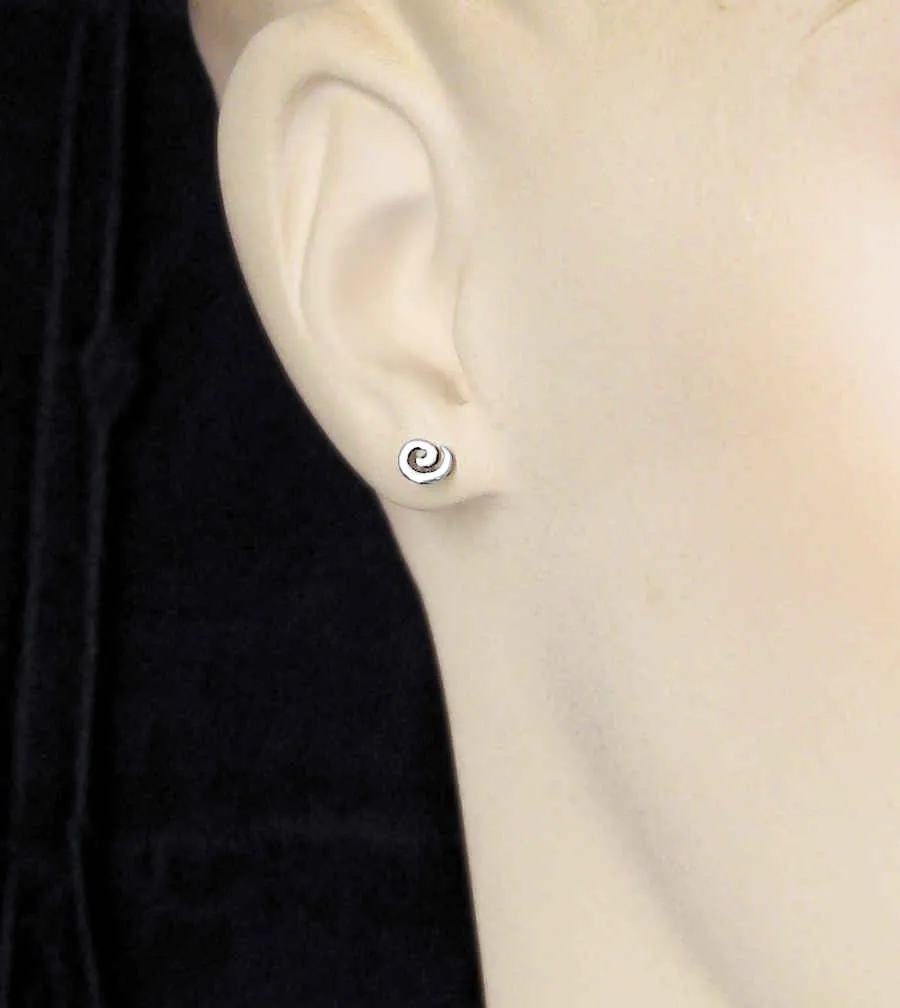 Tiny Spiral Stud Earrings