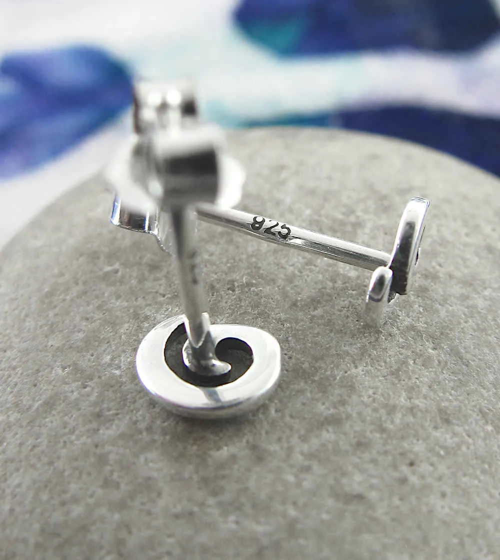 Tiny Spiral Stud Earrings