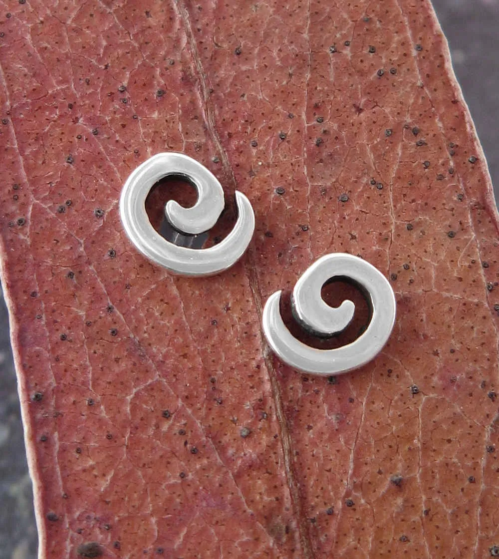 Tiny Spiral Stud Earrings