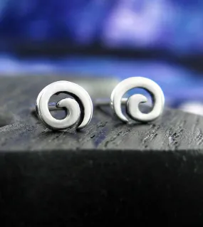 Tiny Spiral Stud Earrings