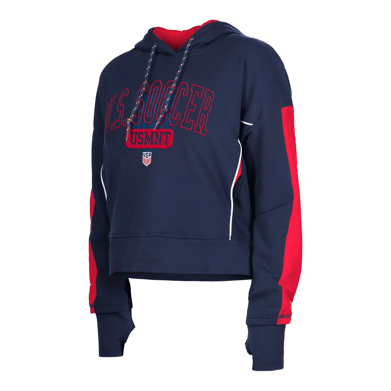 Women's New Era USMNT High-Low Navy Hoodie